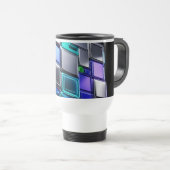 Mug De Voyage Cube de puzzle chromé futuriste (Devant droit)