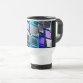 Mug De Voyage Cube de puzzle chromé futuriste (Devant droit)