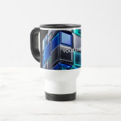Mug De Voyage Cube de puzzle chromé futuriste (Devant gauche)