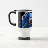 Mug De Voyage Cube de puzzle chromé futuriste (Gauche)