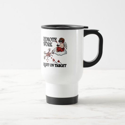 Mug De Voyage Cupid Remote Work, Valentine's Day (Droite)