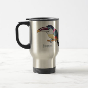 Mug De Voyage Curl crested aracari bird cartoon