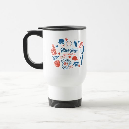 Mug De Voyage Custom Baseball Maman Fier Softball Mama Jour (Gauche)