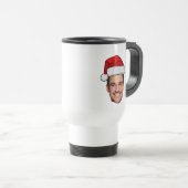 Mug De Voyage Custom Face Photo Santa Hat Christmas (Devant droit)