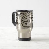 Mug De Voyage Custom Grey Abstract Swirly Pattern Personalised (Devant gauche)