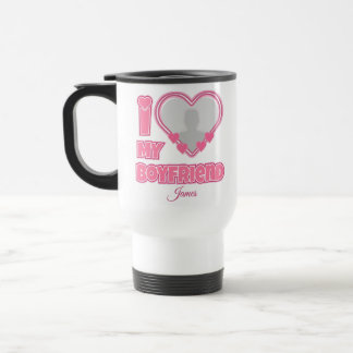 Mug De Voyage Custom I Love My Boyfriend - Ajouter photo et nom
