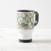 Mug De Voyage Custom Pattern Elegant Magnolia Flowers (Devant droit)