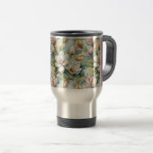 Mug De Voyage Custom Pattern Elegant Magnolia Flowers (Devant droit)