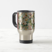 Mug De Voyage Custom Pattern Elegant Magnolia Flowers (Devant gauche)