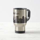 Mug De Voyage Custom Urban Cityscape Shades of Grey Personalised (Devant droit)