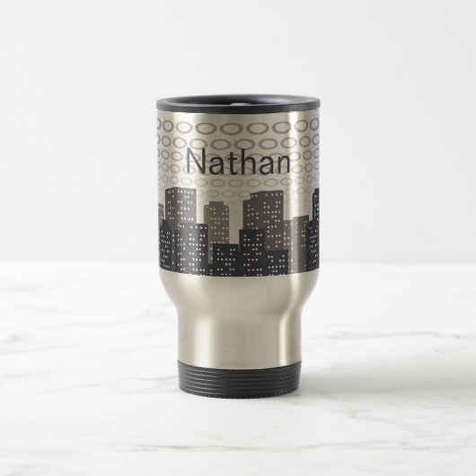 Mug De Voyage Custom Urban Cityscape Shades of Grey Personalised (Centre)