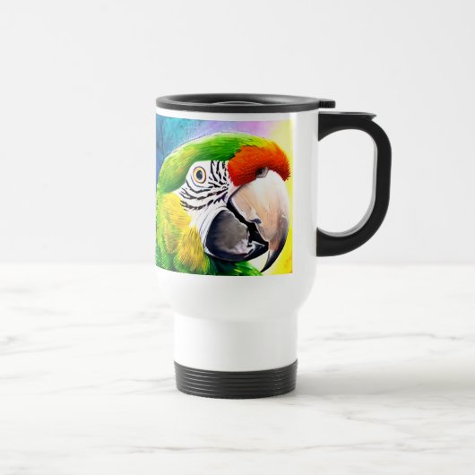Mug De Voyage Cute AI Généré Perrots Gros Plan (Droite)