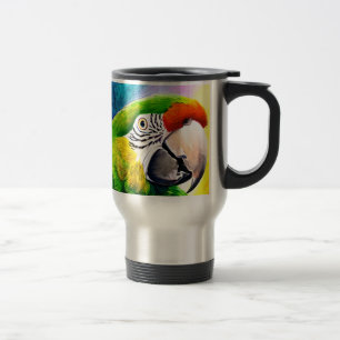 Mug De Voyage Cute AI Généré Perrots Gros Plan
