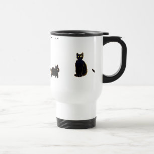 Mug De Voyage Cute Black Cats Art