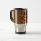 Mug De Voyage Cute caricature Thanksgiving dinde et citrouille (Devant gauche)