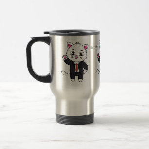 Mug De Voyage Cute chaton chat en costume d'affaires dessin anim