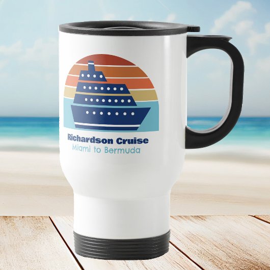 Mug De Voyage Cute Cruise Ship Famille Voyage Coucher de soleil 