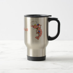 Mug De Voyage Cute happy shrimp, dessin animé de crevettes