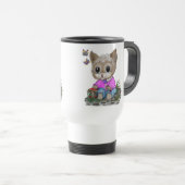 Mug De Voyage Cute Kitty Chat et Papillon (Devant droit)