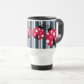 Mug De Voyage Cute Ladybug Rouge Blanc Bleu Bleu Motif (Devant droit)