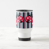 Mug De Voyage Cute Ladybug Rouge Blanc Bleu Bleu Motif (Centre)