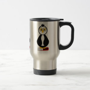 Mug De Voyage Cute Nerdy Bookworm Penguin
