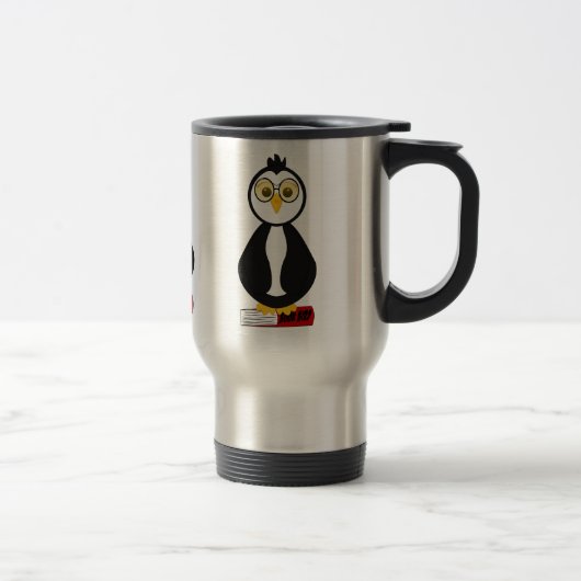Mug De Voyage Cute Nerdy Bookworm Penguin (Droit)
