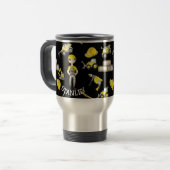 Mug De Voyage Cute Noir Jaune Construction Camion Motif (Devant gauche)