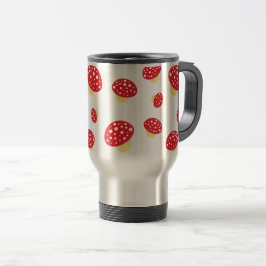 Mug De Voyage Cute Red Spotty Toadstool Mushrooms Pattern (Devant droit)