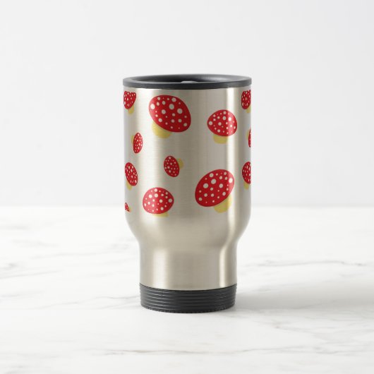 Mug De Voyage Cute Red Spotty Toadstool Mushrooms Pattern (Centre)