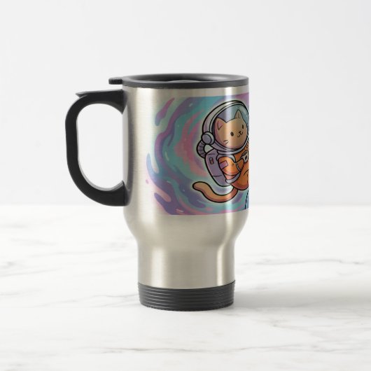 Mug De Voyage Cute Space Cat Astronaut Coffee Lover (Gauche)