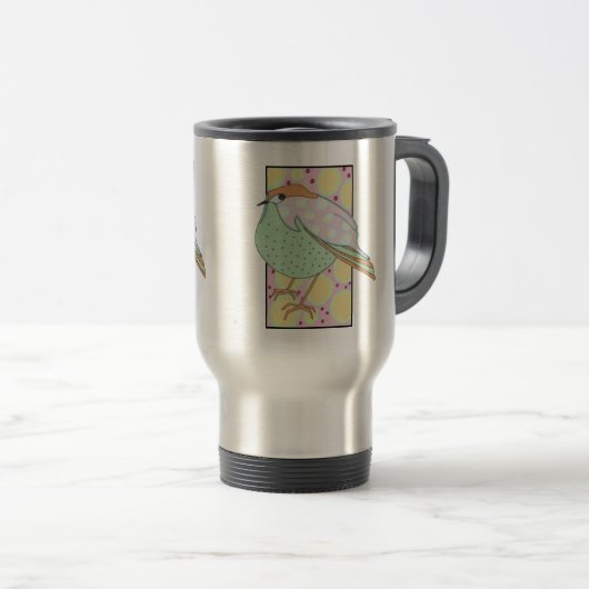 Mug De Voyage Cute Stylé Pastel Songbird encadré (Devant droit)