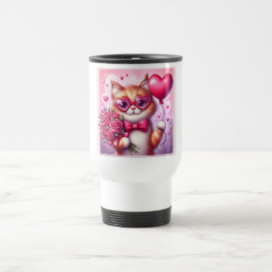 Mug De Voyage Cute Valentine's day cat/chaton