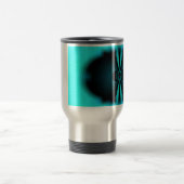 Mug De Voyage Cyan et Black Abstrait Art Print (Centre)