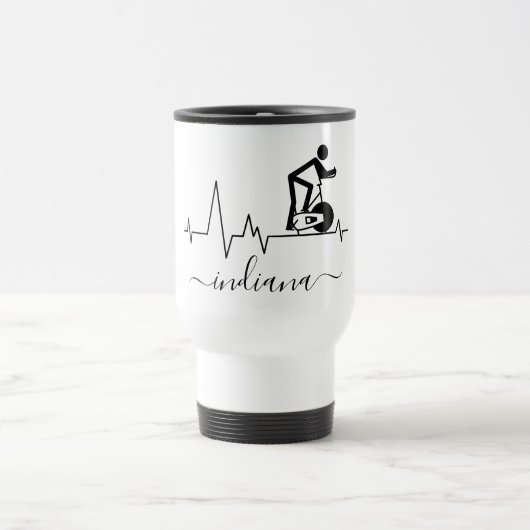Mug De Voyage Cycle de rotation interne Heartbeat Bikers Personn (Centre)
