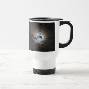 Mug De Voyage Cygne trompette et Pleine lune photo de la faune