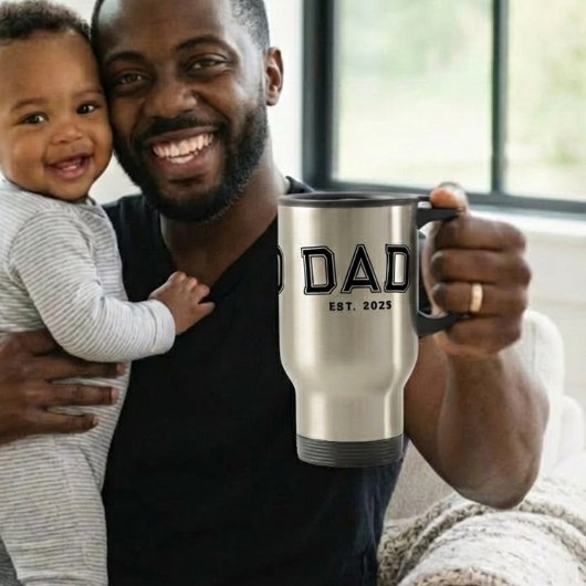 Mug De Voyage Dad Established Bold Black Year New Dad Gift