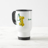 Mug De Voyage Daffodique Monogramme Initial A Votre Nom (Devant gauche)