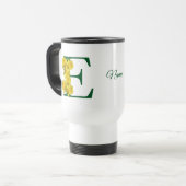 Mug De Voyage Daffodique Monogramme initial E Nom  (Devant gauche)