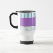 Mug De Voyage Damas Bleu, Bleu, Gratté, Monogramme (Gauche)