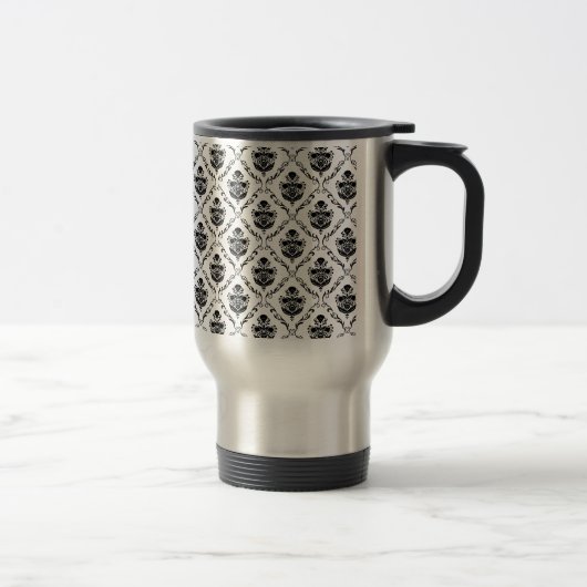 Mug De Voyage Damas noir traditionnel (Droit)