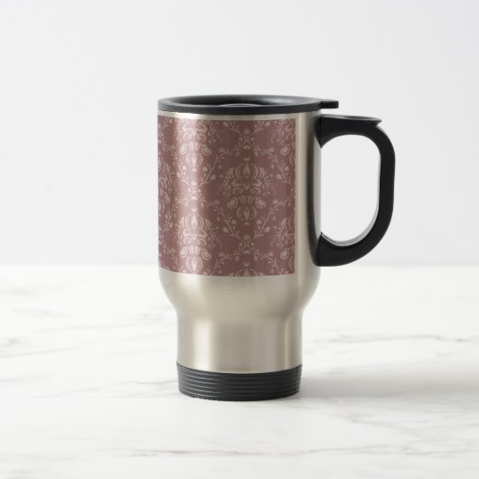 Mug De Voyage Damas violet et blanc (Droit)