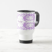 Mug De Voyage Damassé de violette de monogramme (Devant droit)