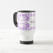 Mug De Voyage Damassé de violette de monogramme (Devant gauche)