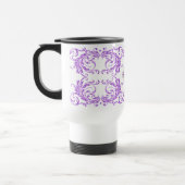 Mug De Voyage Damassé de violette de monogramme (Gauche)
