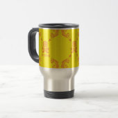 Mug De Voyage Damassé jaune-orange (Devant gauche)