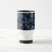 Mug De Voyage Dans la profondeur Bleu rose Abstrait Fractal Art (Centre)