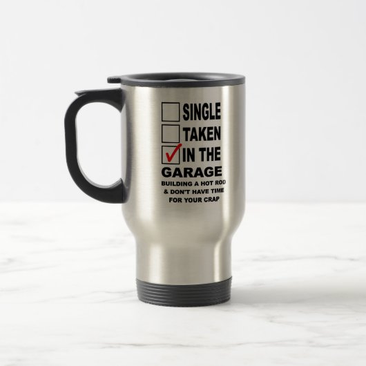 MUG DE VOYAGE DANS LE GARAGE BÂTIMENT D'UNE CHAÎNE CHAUDE (Gauche)