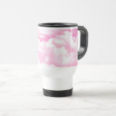 Mug De Voyage Décor Fuchsia Rose Joyeux Nuages (Devant droit)
