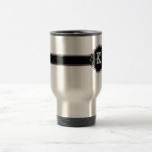 Mug De Voyage Décoré d'un monogramme blanc noir (Centre)